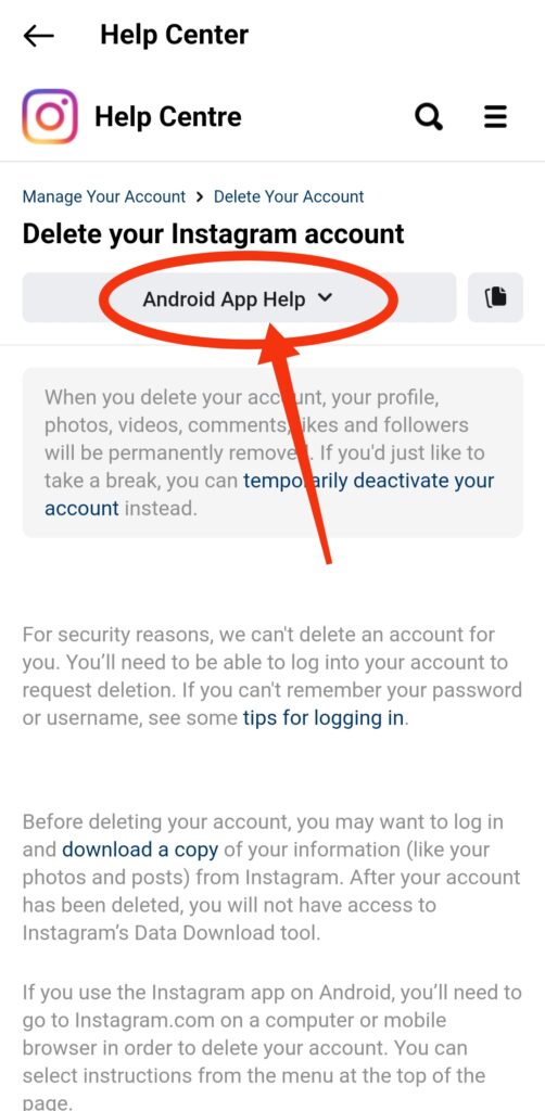 Instagram account delete kaise kare