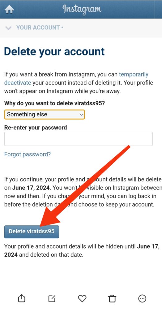 Instagram account delete kaise kare